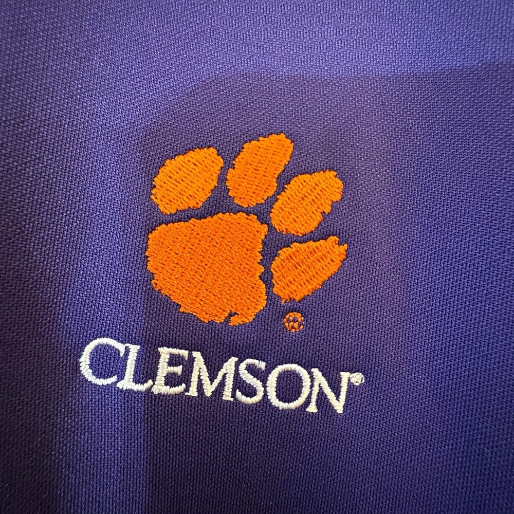 Vansport Clemson Tigers Polo Shirt Purple Orange Mens Size 2XL 2600SM